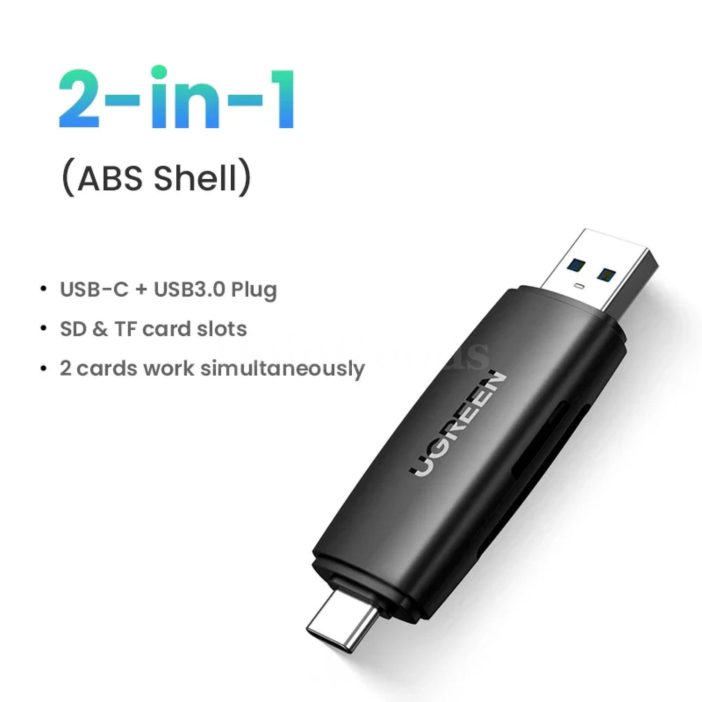 Ugreen Usb C 3.0 Card Reader Sd Microsd Tf Memory Pc Laptop 2In1 Abs Shell 301635