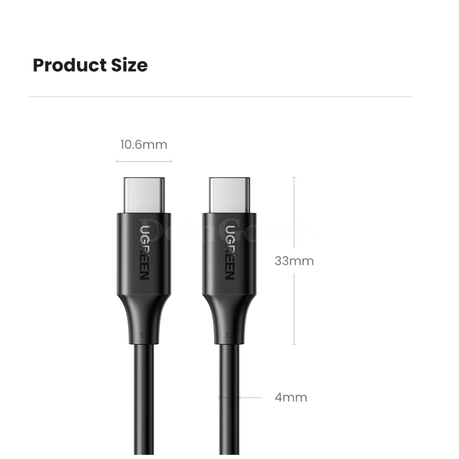 Ugreen Usb C Cable 100W Fast Charging 5A For Iphone Macbook Pro Samsung Galaxy 301635