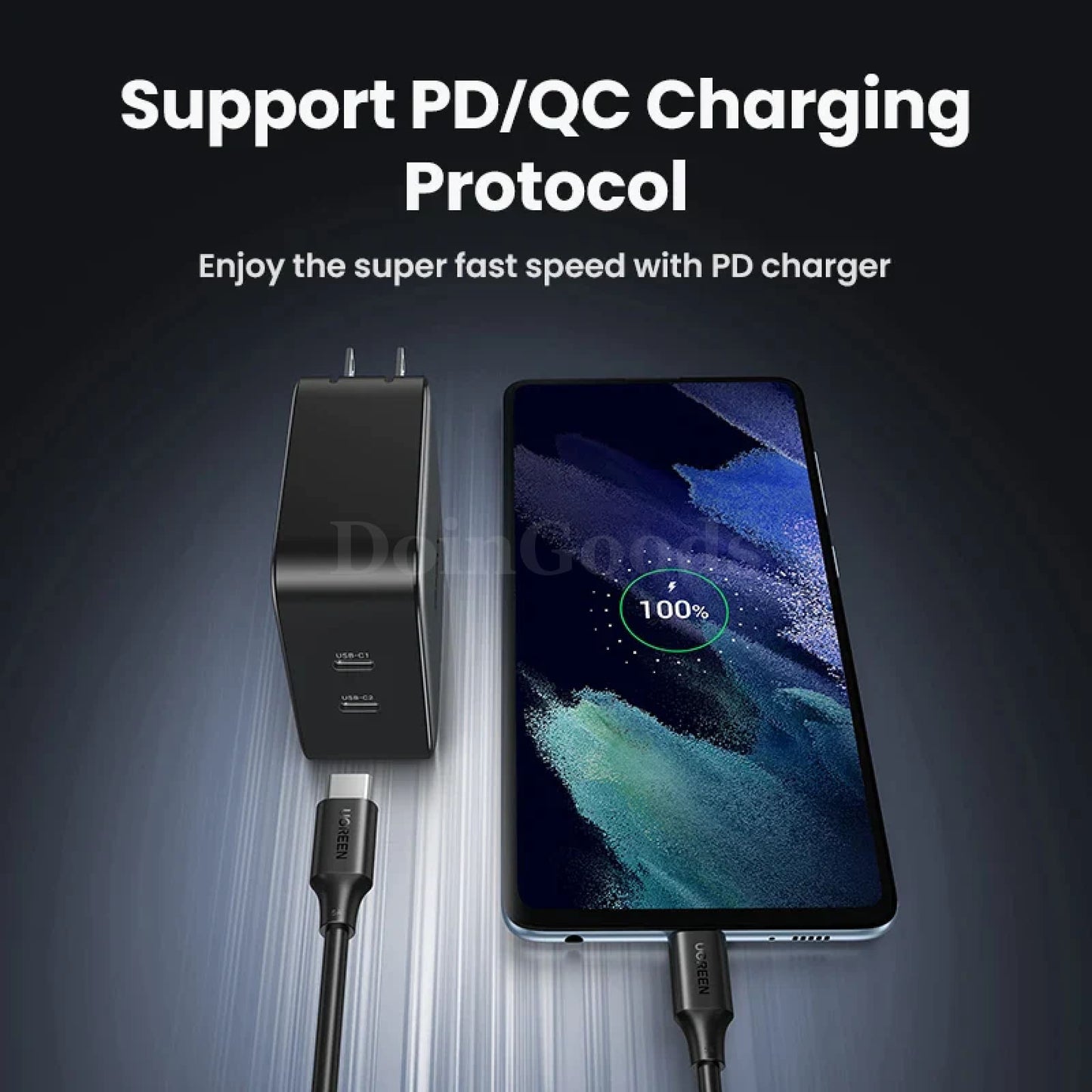 Ugreen Usb C Cable 100W Fast Charging 5A For Iphone Macbook Pro Samsung Galaxy 301635