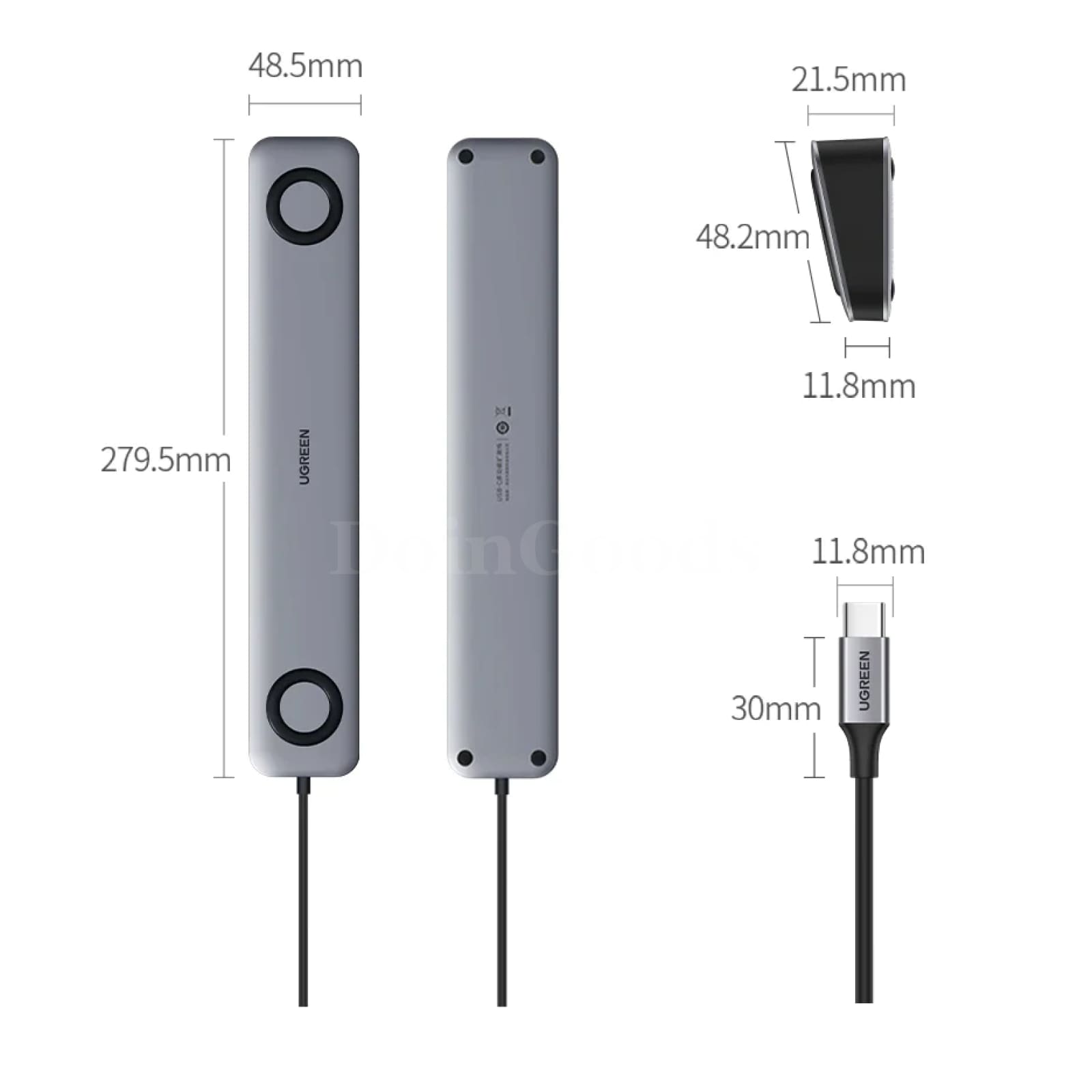 Ugreen Usb C Docking Station 11-In-1 Hub Hdmi 4K Vga Rj45 100W Pd Sd/Tf 3.5Mm 301635