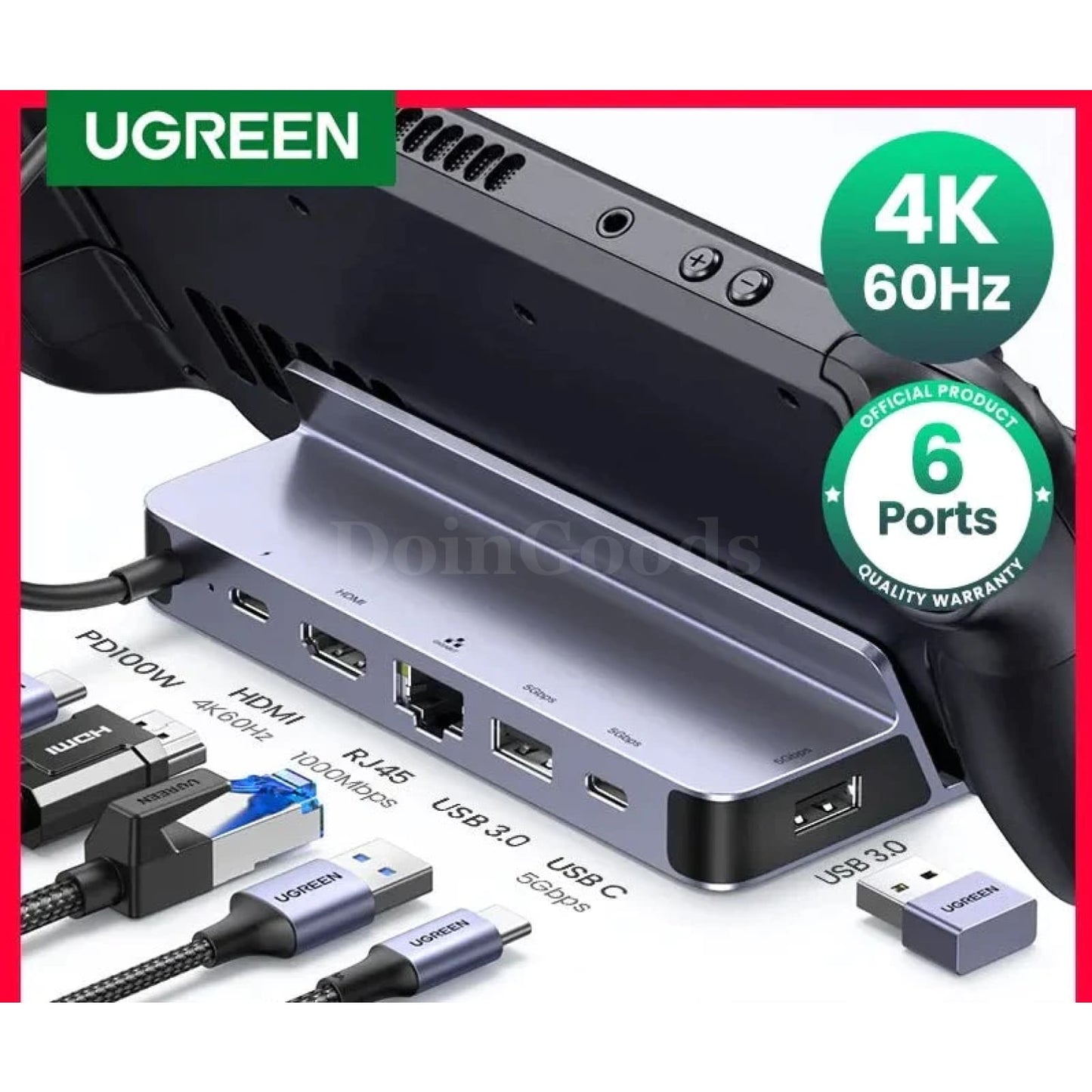 Ugreen Usb C Docking Station Hdmi 4K60Hz Rj45 Pd100W For Steam Deck Asus Rog 301635