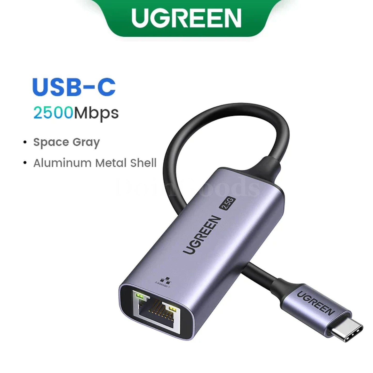 Ugreen Usb C Ethernet Adapter 1000/100Mbps Lan Rj45 For Laptop Macbook Usb-C 2500Mbps 301635