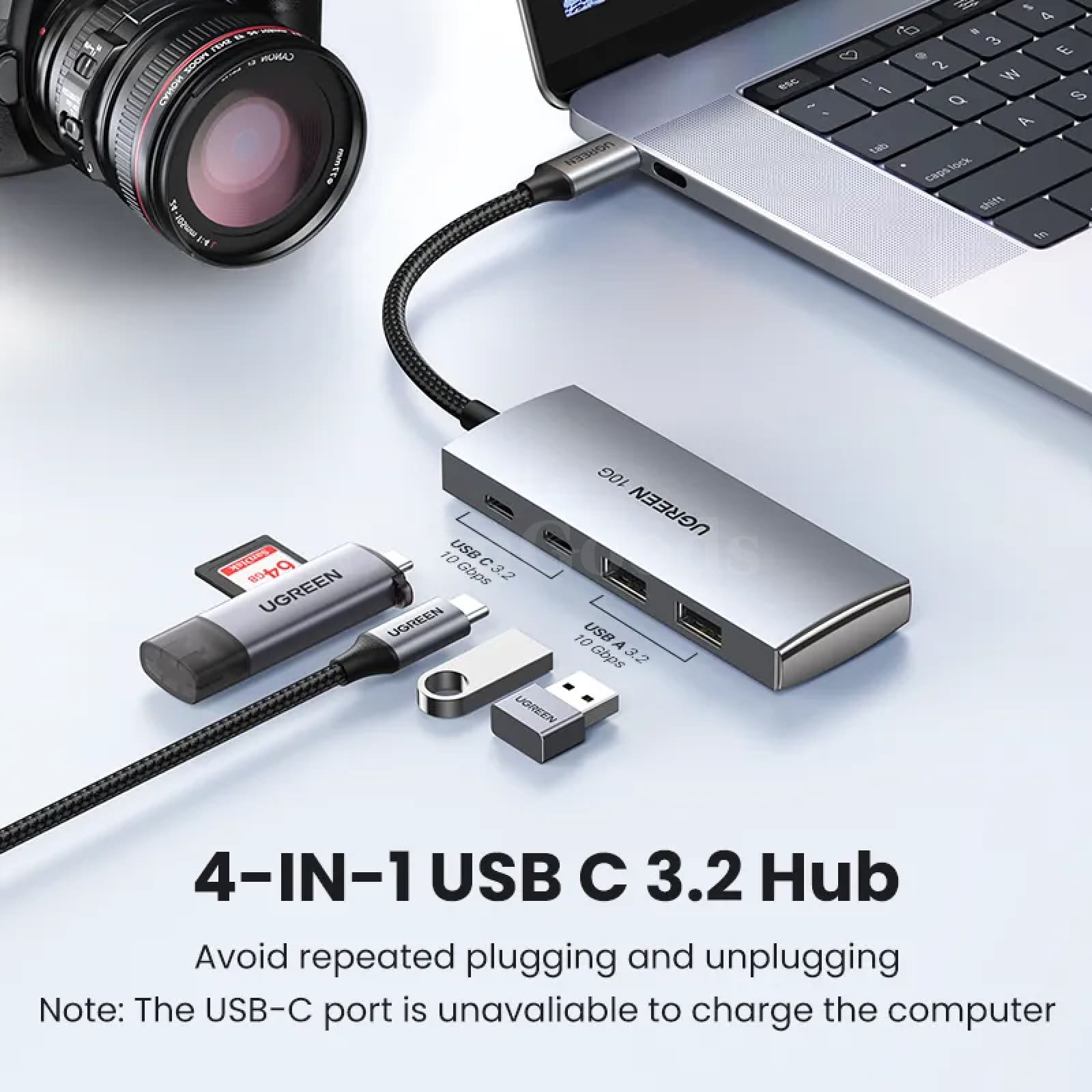 Ugreen Usb C Hub 10Gbps Type-C 3.2 Gen2 Splitter 4 Port Macbook Pro Adapter 301635