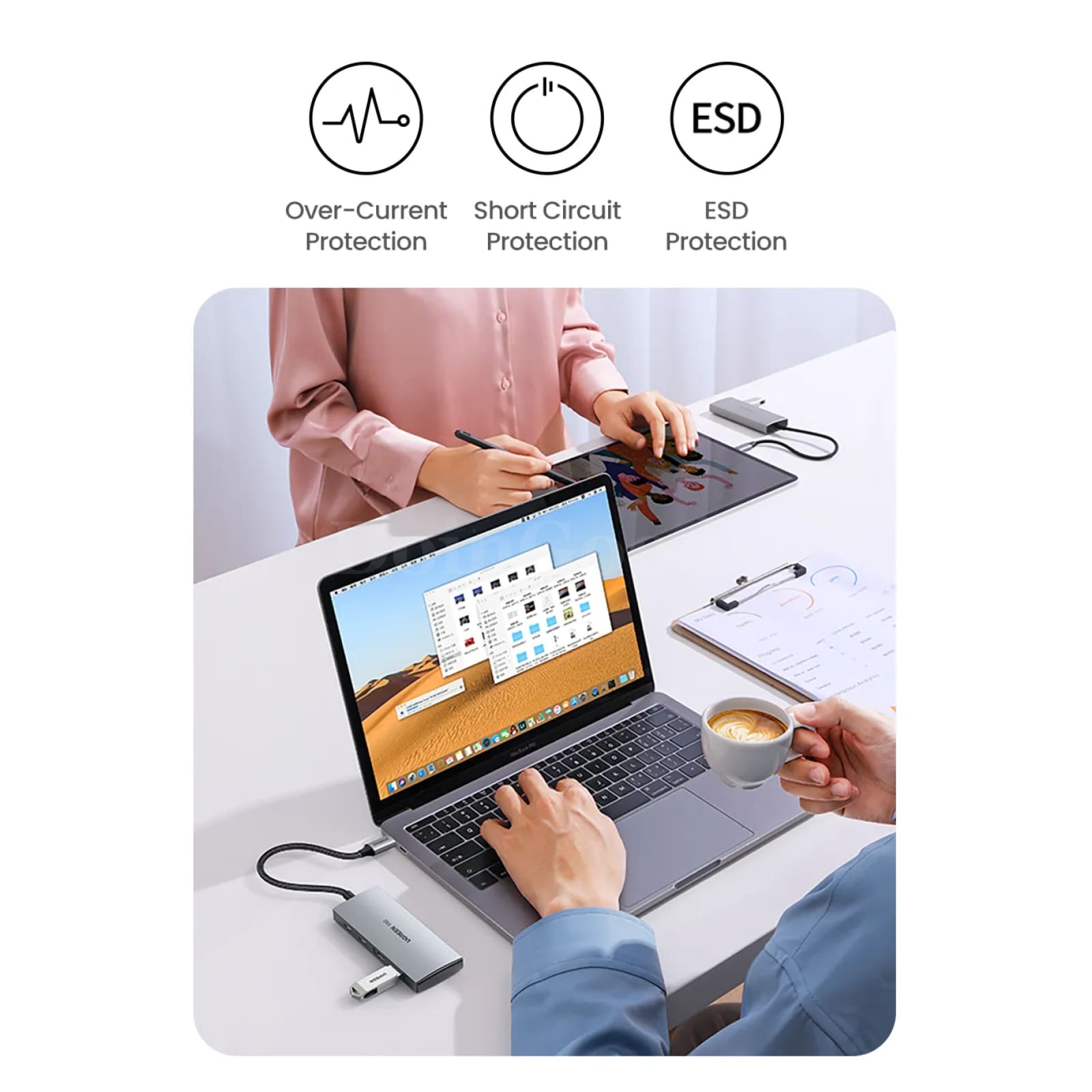 Ugreen Usb C Hub 10Gbps Type-C 3.2 Gen2 Splitter 4 Port Macbook Pro Adapter 301635