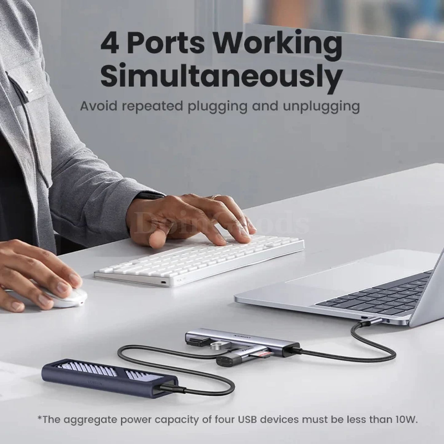 Ugreen Usb C Hub 4 Ports To 2 Usb-C And Usb-A 5Gbps Data 301635