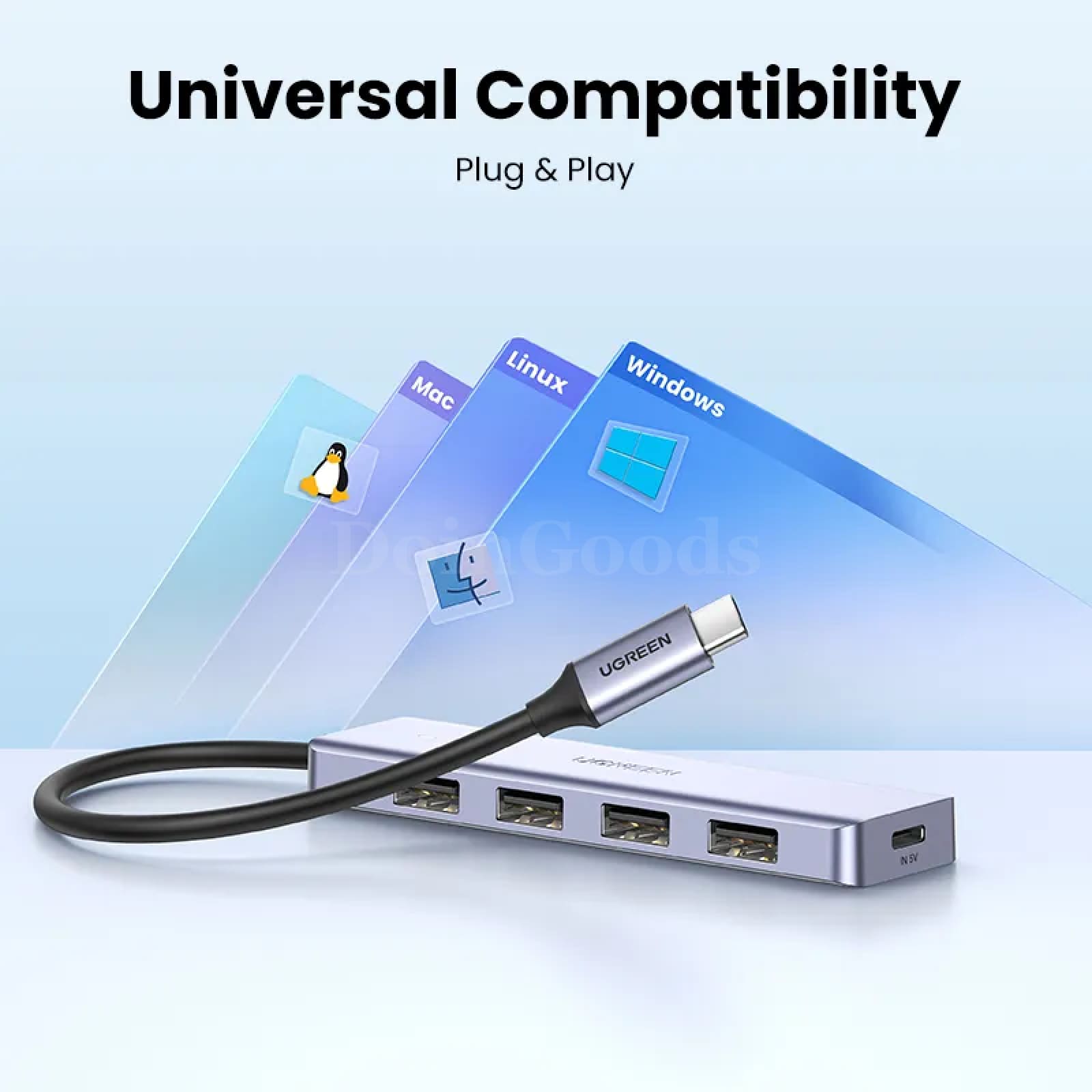 Ugreen Usb C Hub 4 Ports Type To 3.0 Splitter Adapter Macbook Ipad Samsung 301635
