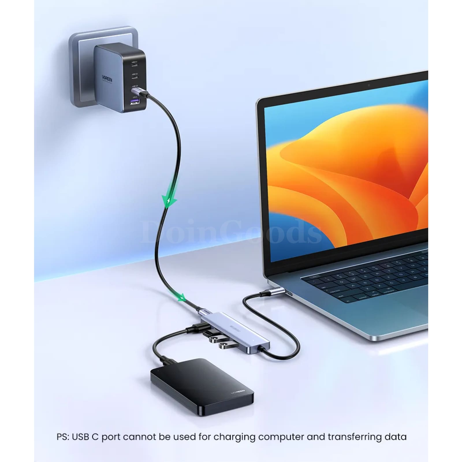Ugreen Usb C Hub 4 Ports Type To 3.0 Splitter Adapter Macbook Ipad Samsung 301635
