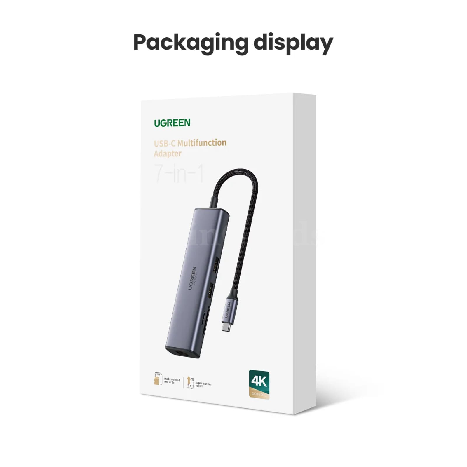 Ugreen Usb C Hub 4K 60Hz Type To Hdmi 2.0 Rj45 Pd 100W Adapter For Macbook Air 301635