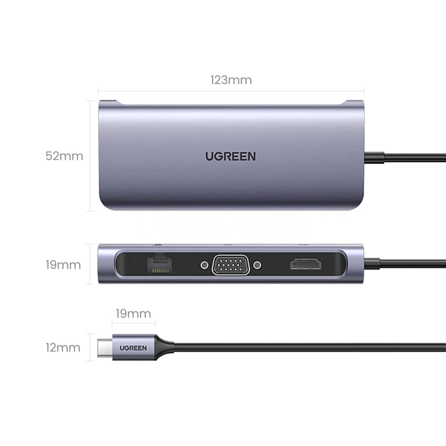 Ugreen Usb C Hub 4K Hdmi Adapter Rj45 3.0 Pd 100W Dock Macbook Pro Air M2 M1 301635