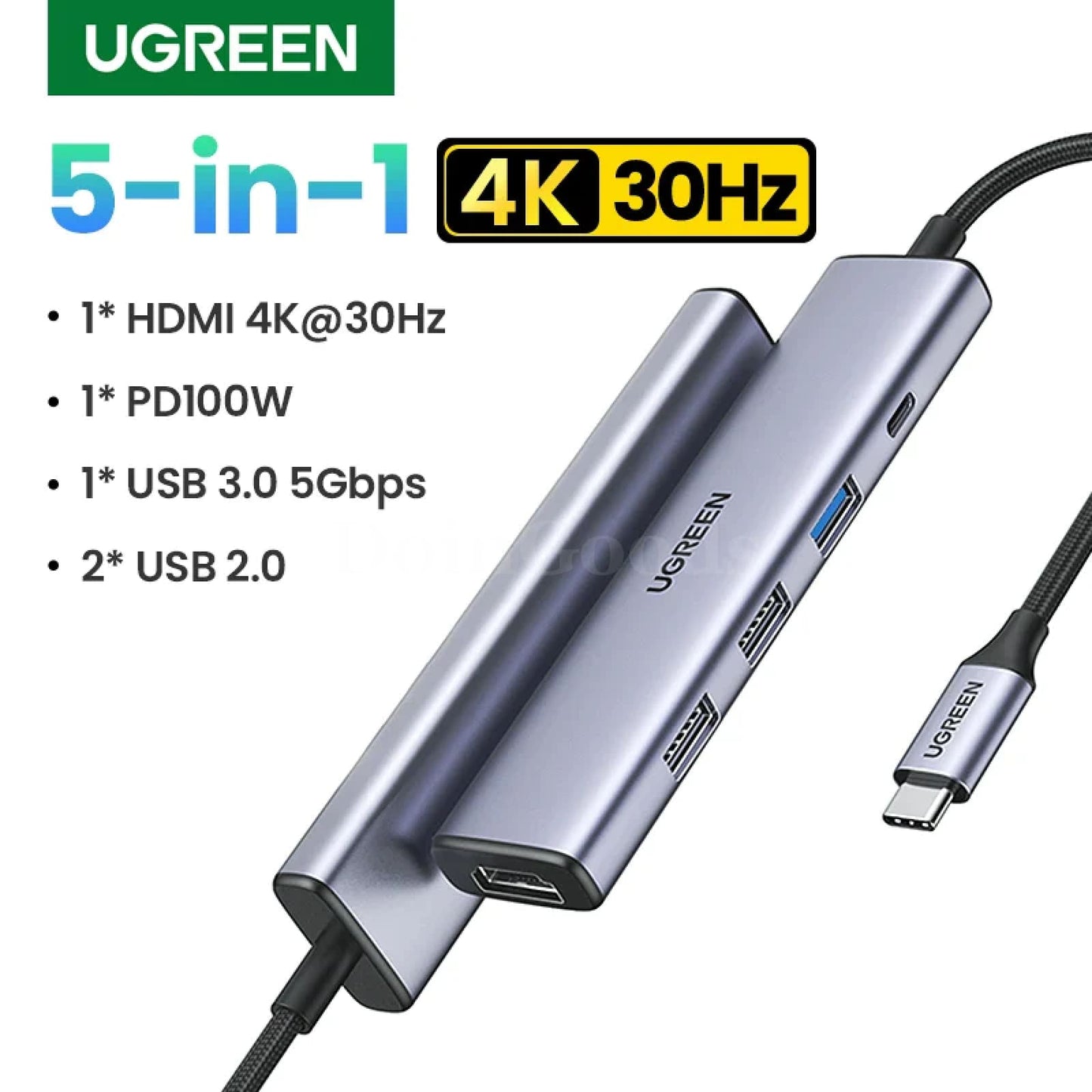 Ugreen Usb C Hub Type-C Hdmi Adapter 4K30Hz Pd100W Sd Tf Dock Macbook Ipad Pro 301635