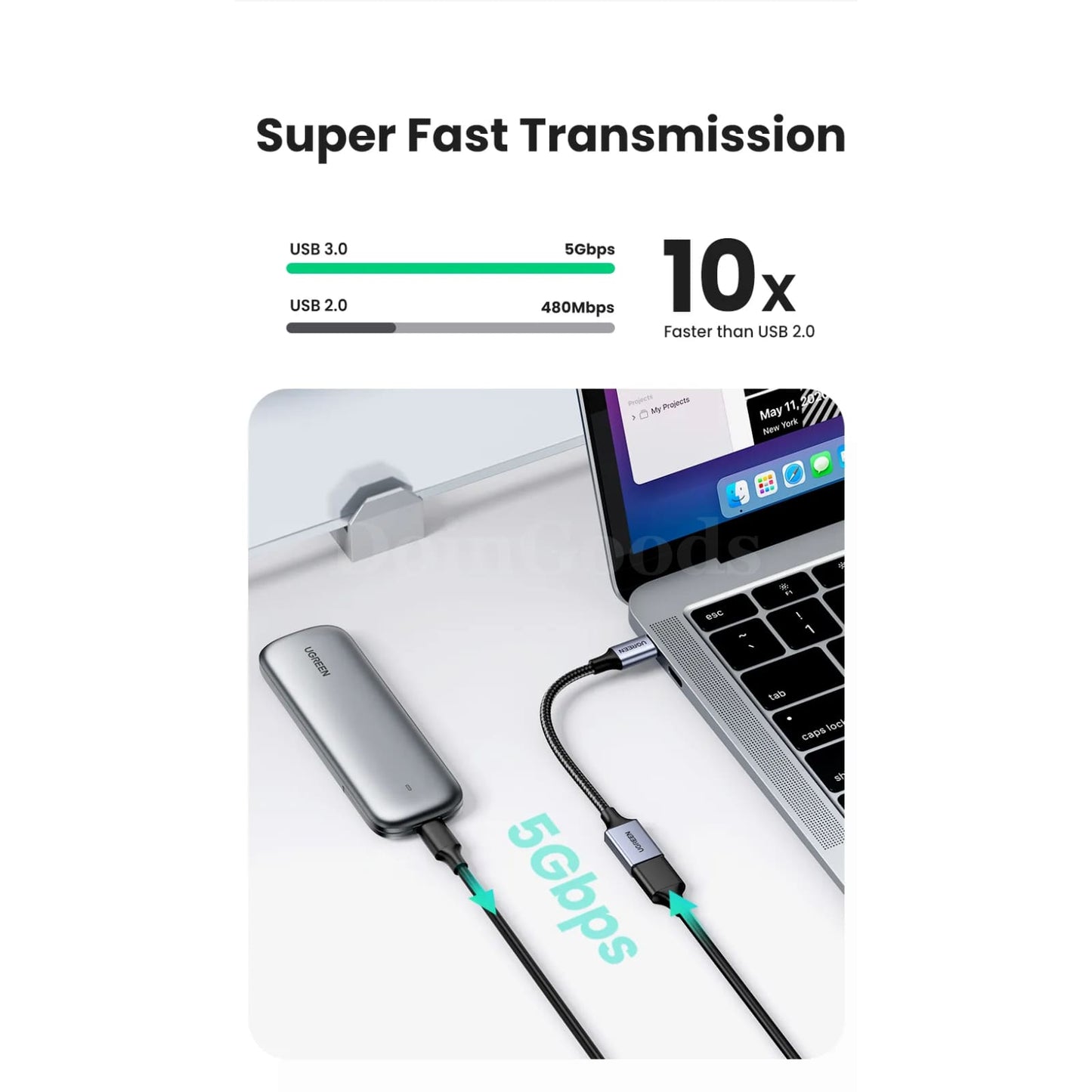 Ugreen Usb C To 3.0 Otg Adapter Data Cable Connector Galaxy S10 Macbook Pro 301635