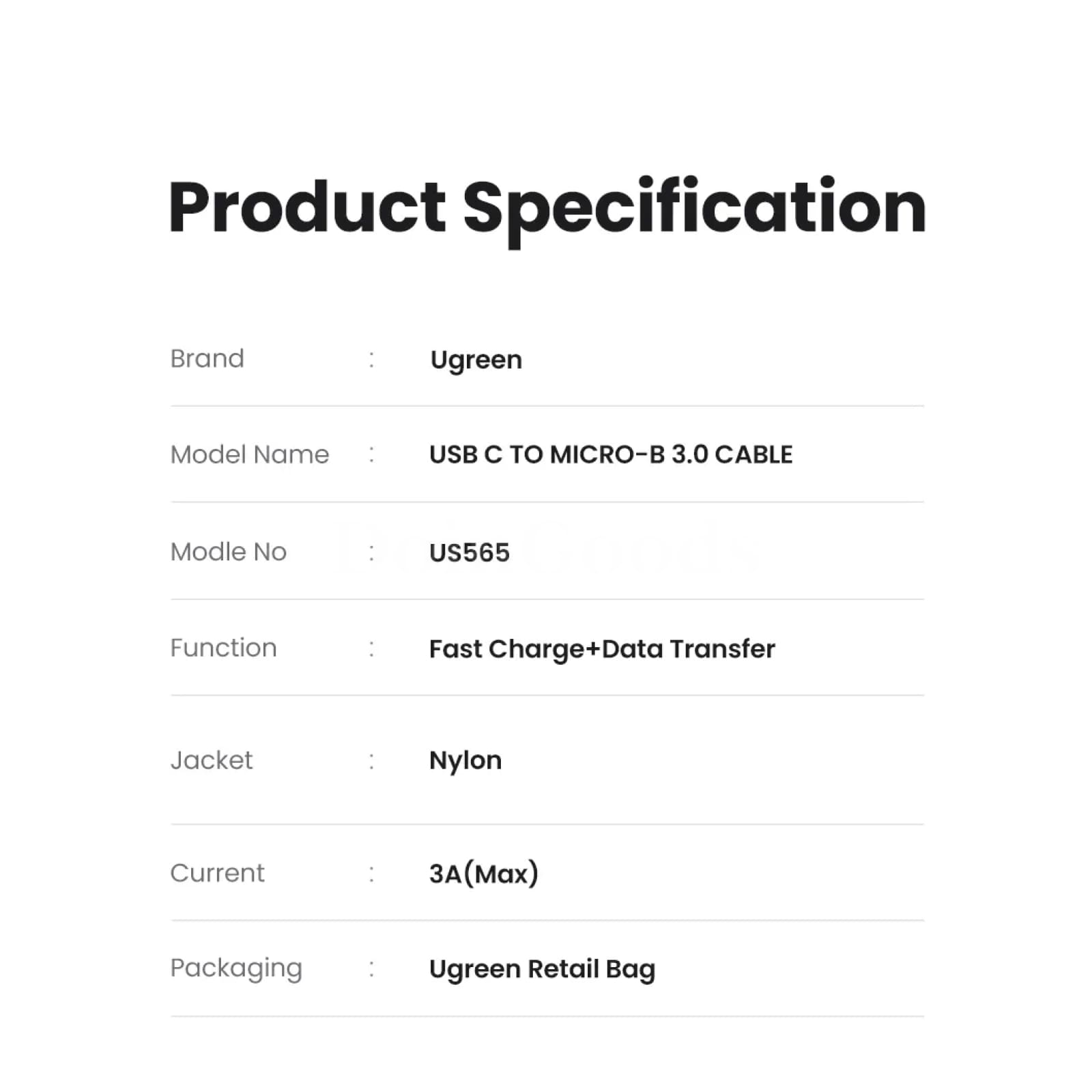 Ugreen Usb C To Micro B 3.0 Cable 5Gbps 3A Fast Data Sync For Macbook Hdd Ssd 301635