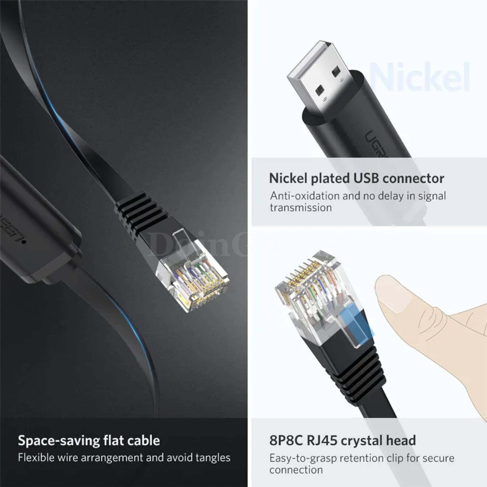 Ugreen Usb Rj45 Console Cable Rs232 Serial Adapter Cisco Router 8P8C Converter 301635