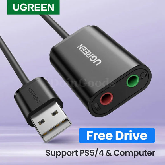 Ugreen Usb Sound Card - External 3.5Mm Adapter For Microphone And Speaker Audio Interface 301635