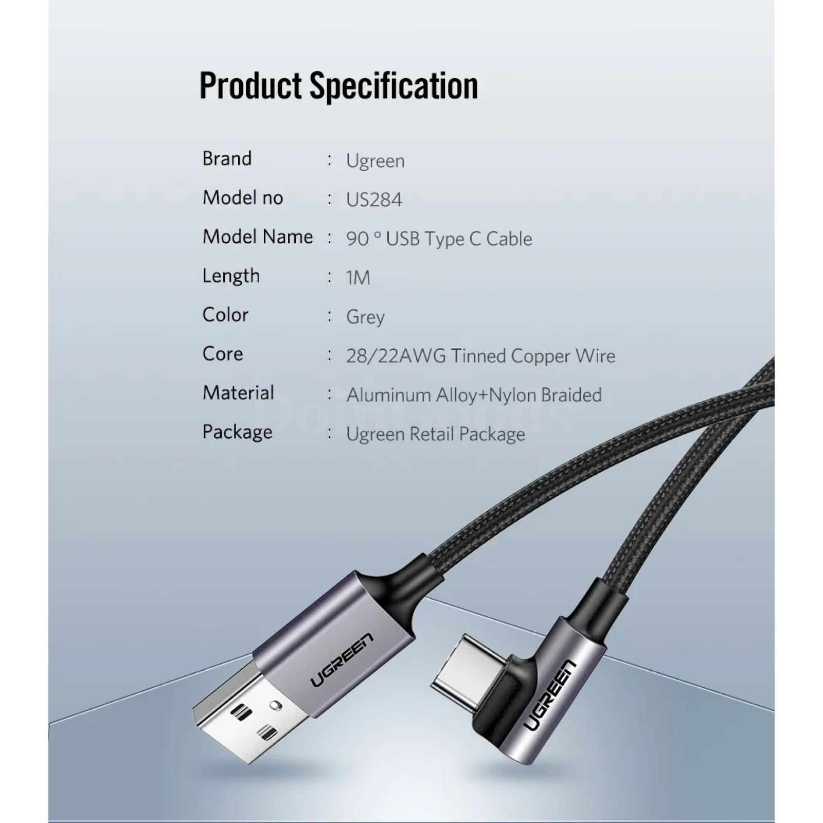 Ugreen Usb Type C Cable Samsung Plus Quick Charge 3.0 Right-Angled Fast Data 301635