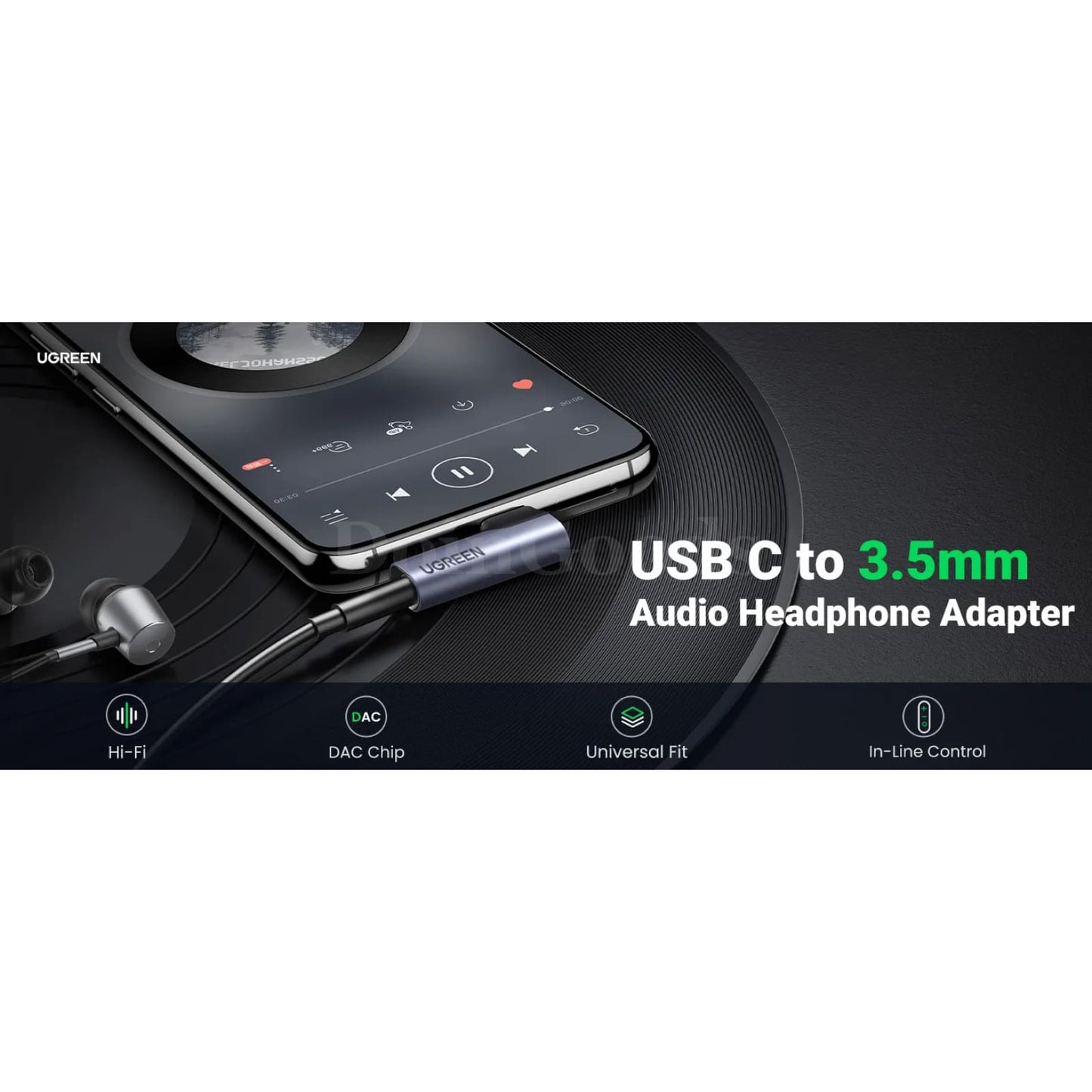 Ugreen Usb Type C To 3.5Mm Audio Headphone Adapter Samsung Ipad Aux Dac Mic Jack 301635