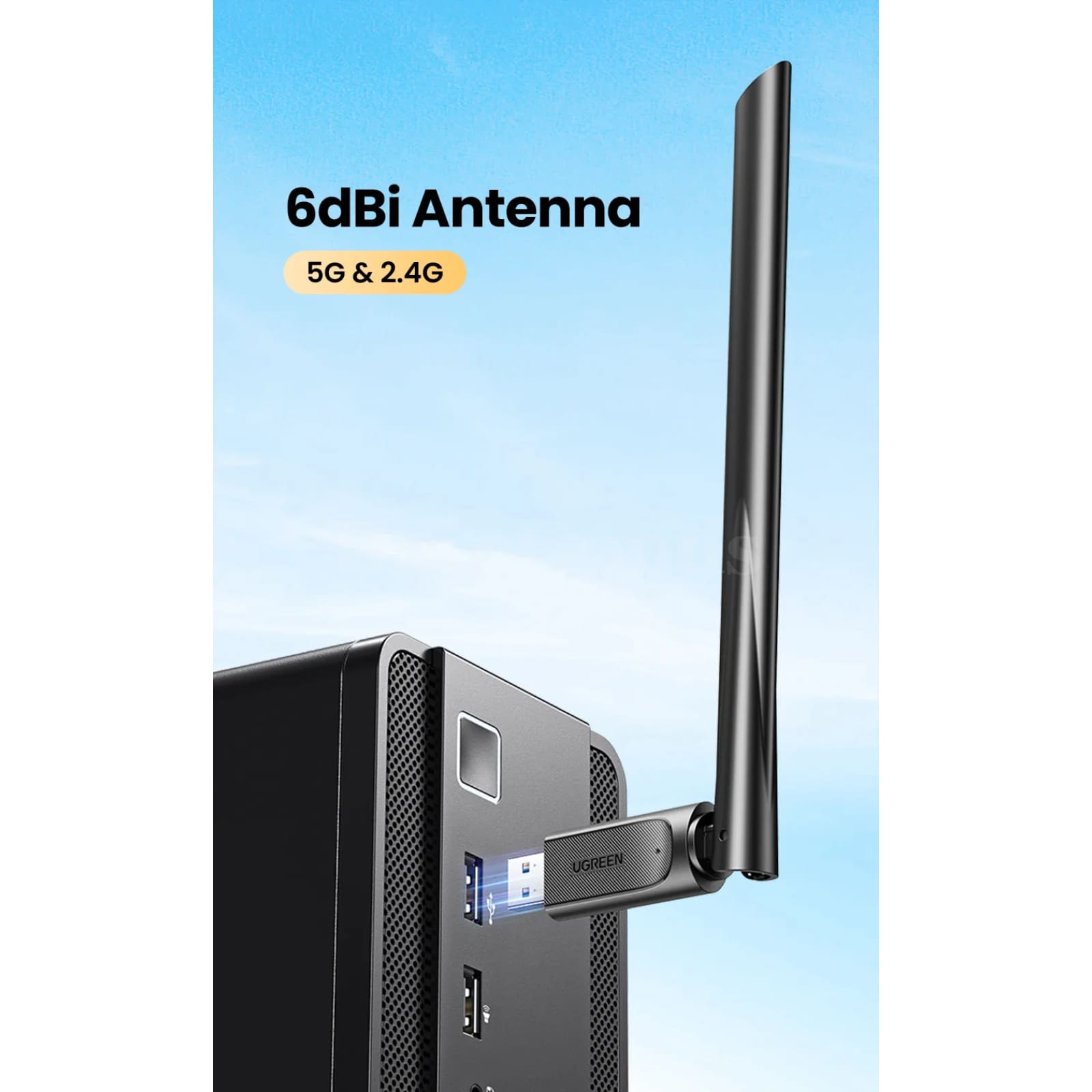 Ugreen Wifi Adapter Ac650/Ac1300 Dual Band 5G&2.4G With 6Dbi Antenna Pc Windows 301635