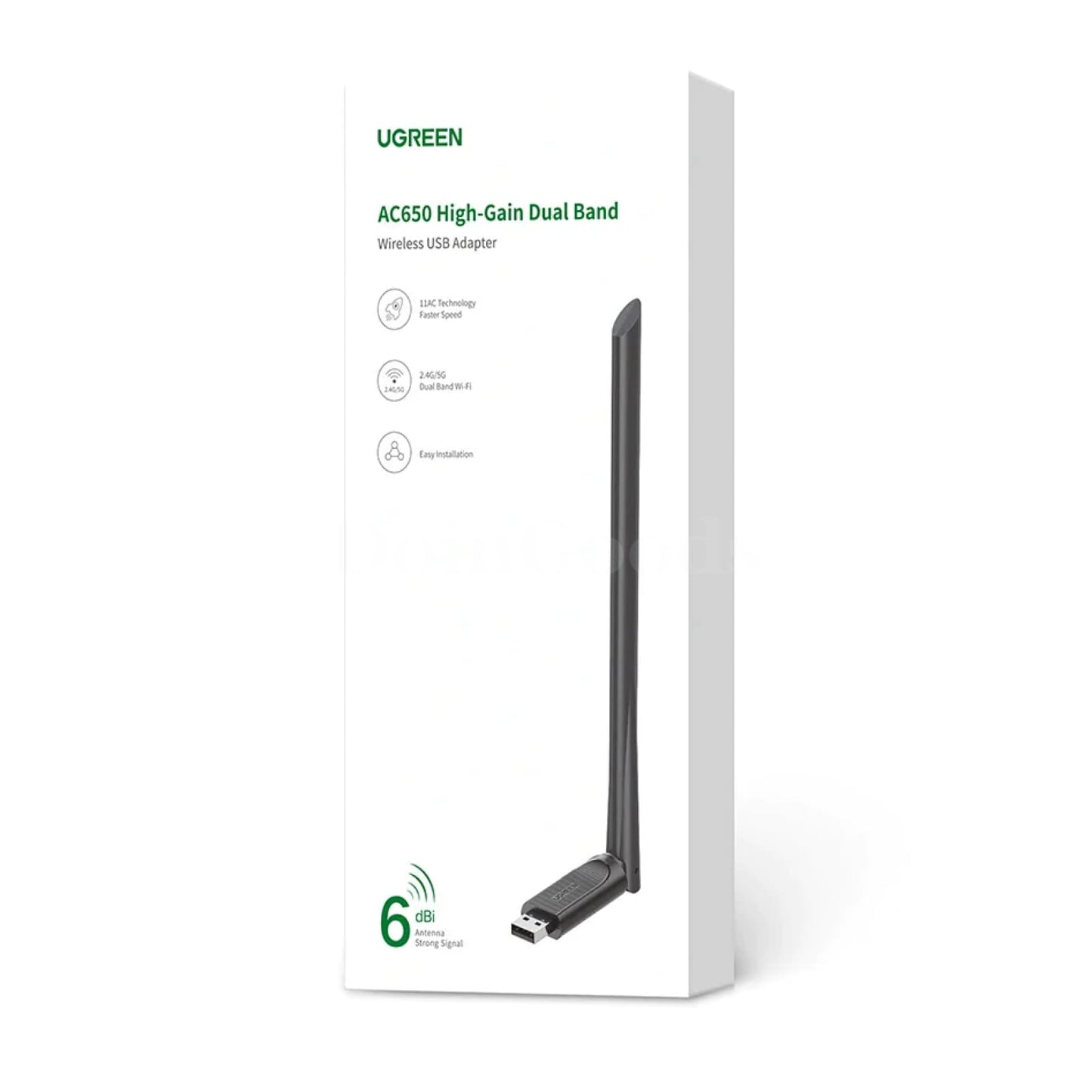 Ugreen Wifi Adapter Ac650/Ac1300 Dual Band 5G&2.4G With 6Dbi Antenna Pc Windows 301635