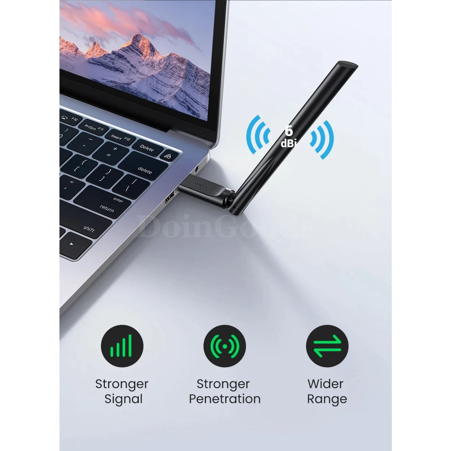 Ugreen Wifi Adapter Ac650/Ac1300 Dual Band 5G&2.4G With 6Dbi Antenna Pc Windows 301635