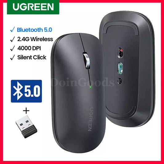 Ugreen Wireless Bluetooth Silent Mouse 4000 Dpi Slim Quiet Macbook Tablet Laptop 301635