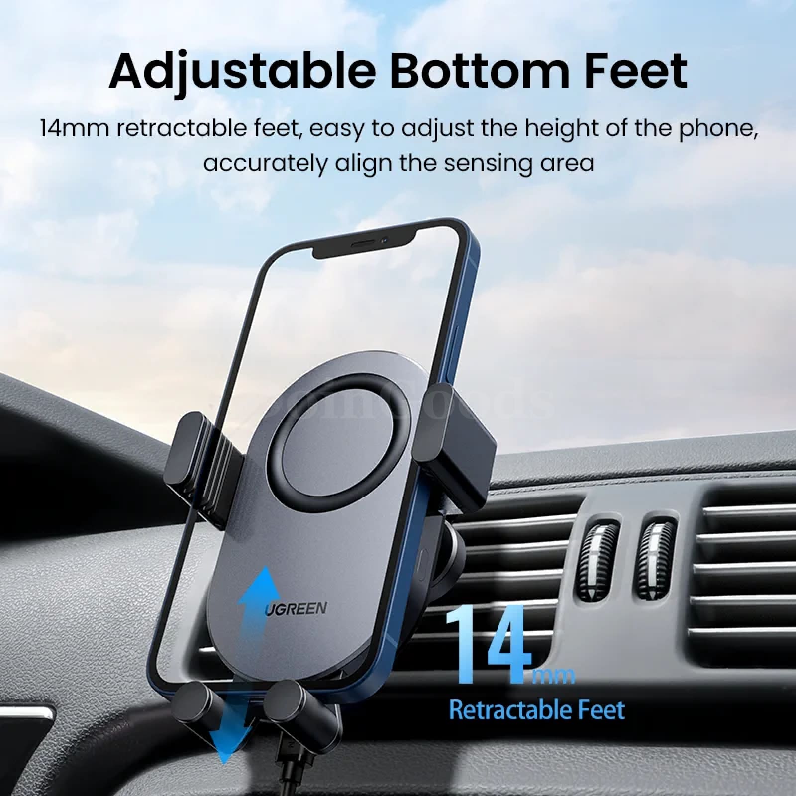 Ugreen Wireless Charger Qi 15W Car Phone Holder Samsung Air Vent Automatic Stand 301635