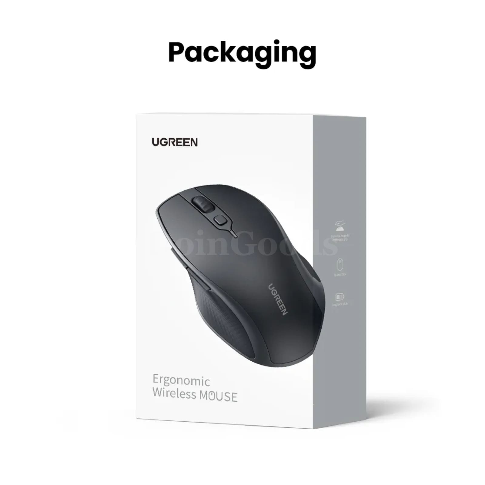 Ugreen Wireless Mouse Bluetooth 5.0 Ergonomic 4000 Dpi 6 Mute Buttons Macbook Pc 301635