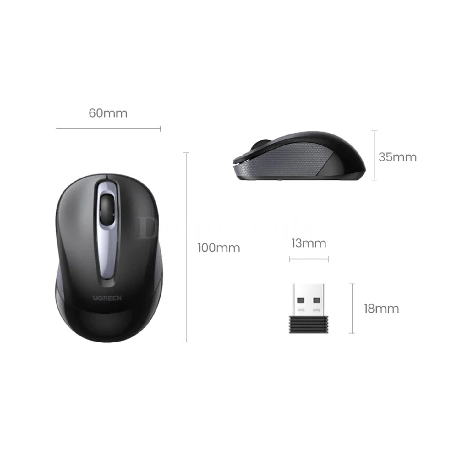 Ugreen Wireless Mouse Ergonomic Silent Click 2400 Dpi For Macbook Tablet Pc 301635