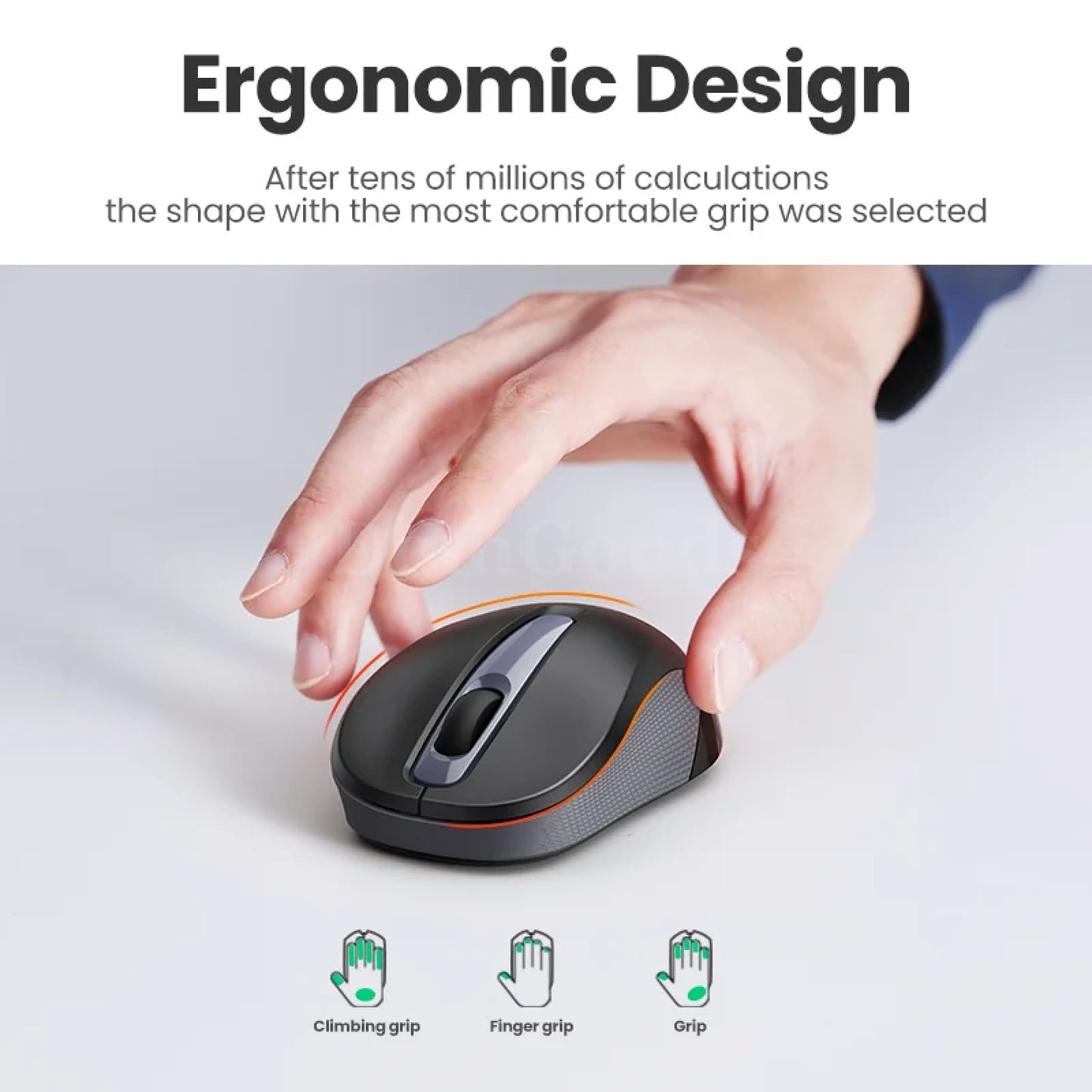 Ugreen Wireless Mouse Ergonomic Silent Click 2400 Dpi For Macbook Tablet Pc 301635