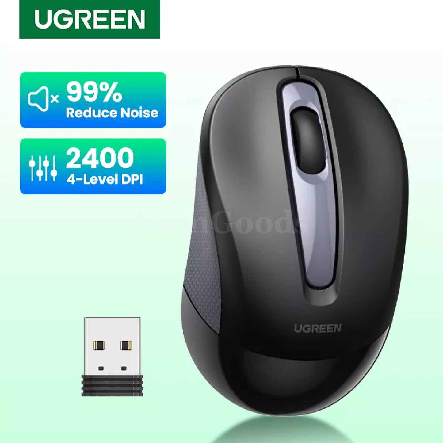 Ugreen Wireless Mouse Ergonomic Silent Click 2400 Dpi For Macbook Tablet Pc 301635