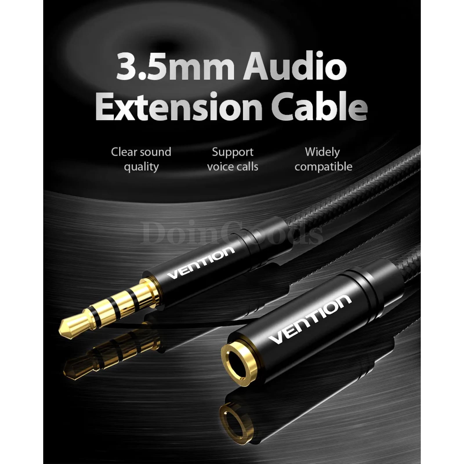 Vention 3.5Mm Aux Extension Cable - For Car Laptop Mini Pc Tv Xiaomi Huawei Stereo Headphone And