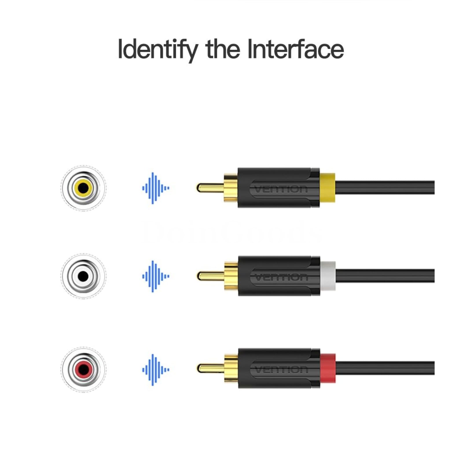 Vention 3 Rca To Gold Plated Male Av 1M 1.5M 2M Connector Video Cable 536610