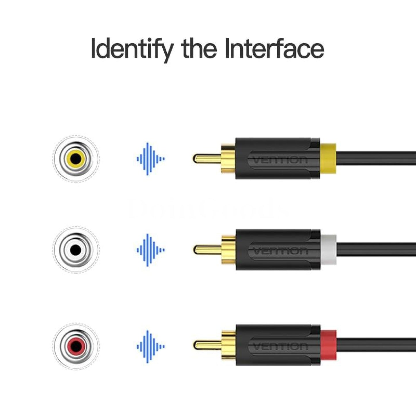 Vention 3 Rca To Gold Plated Male Av 1M 1.5M 2M Connector Video Cable 536610