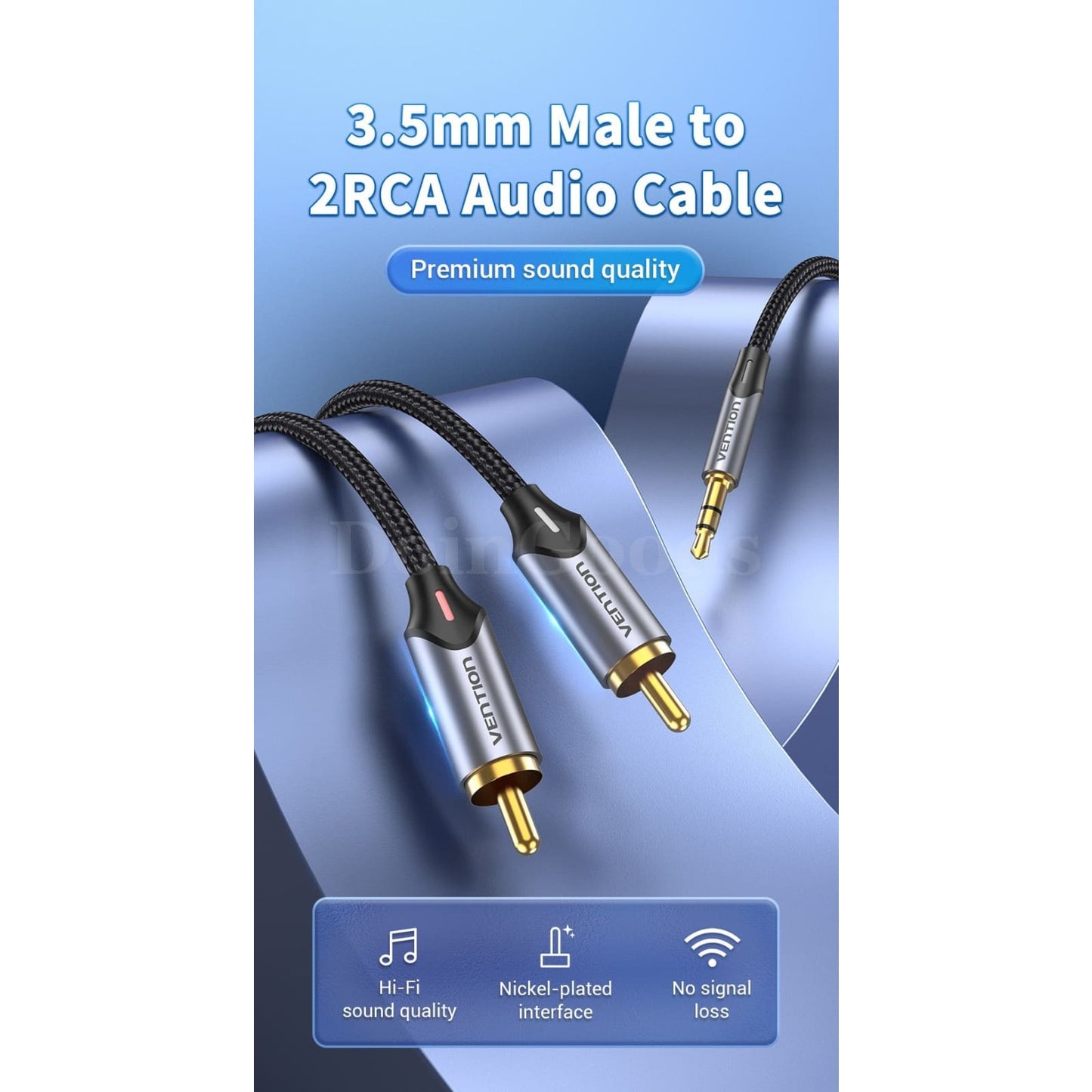 Vention Rca 3.5 To Audio Jack For Phone Edifer Home Theater Dvd Male Aux Cable 536610