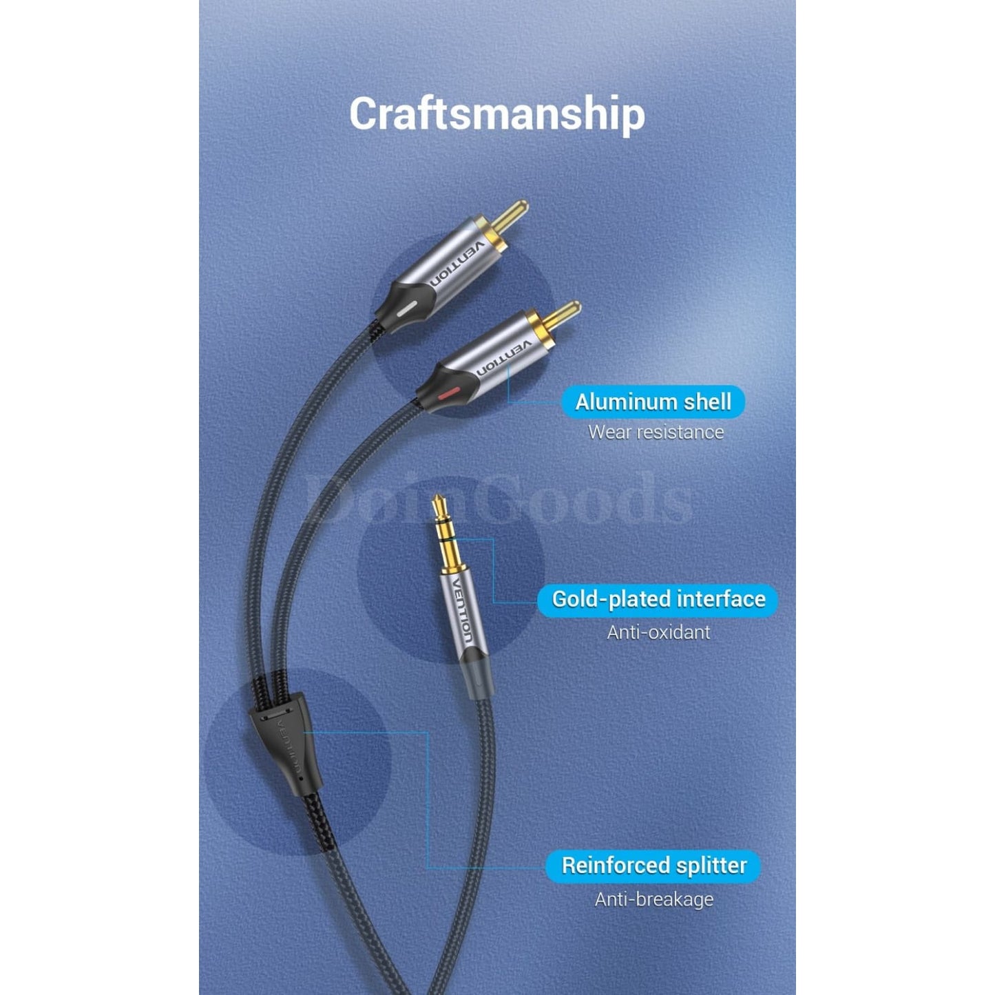 Vention Rca 3.5 To Audio Jack For Phone Edifer Home Theater Dvd Male Aux Cable 536610