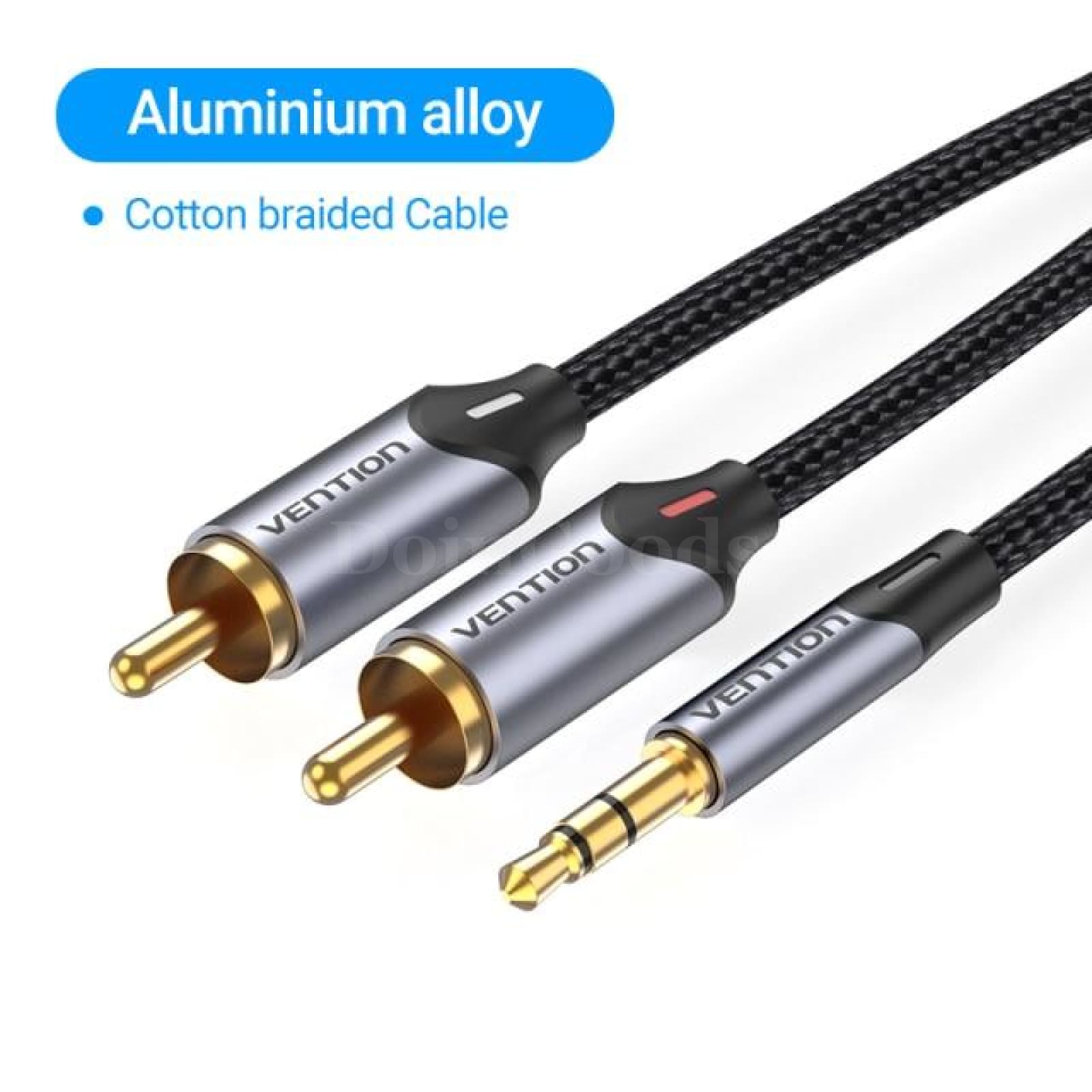 Vention Rca 3.5 To Audio Jack For Phone Edifer Home Theater Dvd Male Aux Cable Cotton Braided / 0.5M